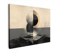 MuchoWow© Impressions sur Toile 80x60 cm Deco Tableau Murale Decoration Salon Peinture Tableaux Chambre Toiles Maison Cercles - Ombre - Abstrait