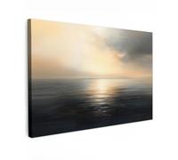 MuchoWow© Impressions sur Toile Deco Tableau Murale Decoration Salon | 120x80 cm - Peinture Tableaux Chambre Toiles Maison Soleil - Horizon - Mer