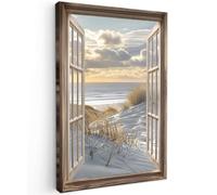 MuchoWow© Impressions sur Toile Deco Tableau Murale Decoration Salon | 20x30 cm - Peinture Tableaux Chambre Toiles Maison Transparent - Plage - Dunes - Mer - Nature