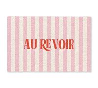 MuchoWow© Paillasson 40x60 cm pour Exterieur d’Entrée Tapis d'Entree Interieur Pailasson Dentree Paillassons Intérieure Original Design Rose pâle - Rouge - Rayures - Au Revoir
