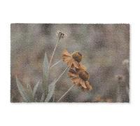 MuchoWow© Paillasson 60x90 cm Tapis Entree Interieur d Entrée Caoutchouc Design d'entree Absorbant d'Entrée Intérieur pour Maison Original Chapeau Soleil - Fleurs sèches - Jaune - Chaud