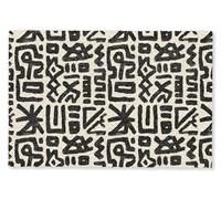 MuchoWow© Paillasson 80x120 cm Tapis Entree Interieur d Entrée Exterieur Caoutchouc d'entree Absorbant d'Entrée Intérieur pour Maison Original Géométrique - Figures - Noir