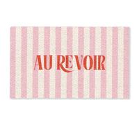 MuchoWow© Paillasson 90x150 cm pour Exterieur d’Entrée Tapis d'Entree Interieur Pailasson Dentree Paillassons Intérieure Original Design Rose pâle - Rouge - Rayures - Au Revoir