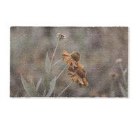 MuchoWow© Paillasson 90x150 cm Tapis Entree Interieur d Entrée Caoutchouc Design d'entree Absorbant d'Entrée Intérieur pour Maison Original Chapeau Soleil - Fleurs sèches - Jaune - Chaud
