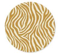 MuchoWow© Paillasson Rond 90 cm Dentree Paillason Intérieur Encastrable Intérieure Tapis Porte d Entree Exterieur Original Design Zèbre - Classique - Ocre - Jaune