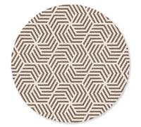 MuchoWow© Paillasson Rond 90 cm Interieur Entree Tapis d'Entrée Pallaison Entree Absorbant Extérieur Pallaissons Door Mat Design encastrable Beige - Marron - Motif - Rayures