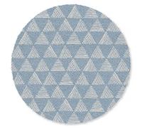 MuchoWow© Paillasson Rond 90 cm pour Exterieur d’Entrée Tapis d'Entree Interieur Extérieure Pailasson Exterieur Paillassons Extérieure Intérieure Triangle - Bleu - Motif - Rayures