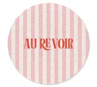 MuchoWow© Paillasson Rond 90 cm pour Exterieur d’Entrée Tapis d'Entree Interieur Pailasson Dentree Paillassons Intérieure Original Design Rose pâle - Rouge - Rayures - Au Revoir