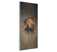 MuchoWow© Panneau Mural 100x200 cm decoratif Acoustique Wall Panel Feutre Plaque Tableau Panneaux Acoustiques Muraux Interieur Ecouteurs - Marron - Peinture - Vintage