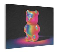 MuchoWow© Panneau Mural 120x90 cm decoratif Acoustique Wall Panel Feutre Plaque Tableau Panneaux Acoustiques Muraux Interieur Ours en gomme - Couleurs - Noir