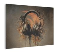 MuchoWow© Panneau Mural 120x90 cm decoratif Acoustique Wall Panel Feutre Plaque Tableau Panneaux Acoustiques Muraux Interieur Ecouteurs - Marron - Peinture - Vintage