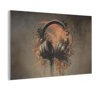 MuchoWow© Panneau Mural 150x100 cm decoratif Acoustique Wall Panel Feutre Plaque Tableau Panneaux Acoustiques Muraux Interieur Ecouteurs - Marron - Peinture - Vintage
