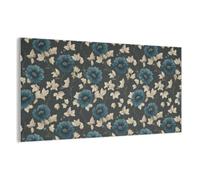 MuchoWow© Panneau Mural 160x80 cm decoratif Acoustique Wall Panel Feutre Plaque Tableau Panneaux Acoustiques Muraux Interieur Botanique - Fleurs - Bleu