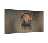 MuchoWow© Panneau Mural 200x100 cm decoratif Acoustique Wall Panel Feutre Plaque Tableau Panneaux Acoustiques Muraux Interieur Ecouteurs - Marron - Peinture - Vintage