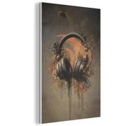 MuchoWow© Panneau Mural 40x60 cm decoratif Acoustique Wall Panel Feutre Plaque Tableau Panneaux Acoustiques Muraux Interieur Ecouteurs - Marron - Peinture - Vintage