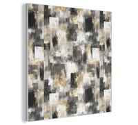 MuchoWow© Panneau Mural 50x50 cm decoratif Acoustique Wall Panel Feutre Plaque Tableau Panneaux Acoustiques Muraux Interieur Coups de pinceau - Motifs d'ombres - Noir - Or