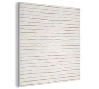 MuchoWow© Panneau Mural 60x60 cm decoratif Acoustique Traitement pour Home Tableau Mur Feutre Panneaux Acoustiques Muraux Insonorisation Terracotta - Rayures - Blanc