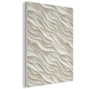 MuchoWow© Panneau Mural 60x80 cm decoratif Acoustique Traitement pour Home Tableau Mur Feutre Panneaux Acoustiques Muraux Insonorisation Vagues - Blanc - Minimaliste