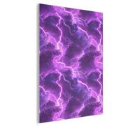 MuchoWow© Panneau Mural 90x120 cm decoratif Acoustique Traitement pour Home Tableau Mur Feutre Panneaux Acoustiques Muraux Insonorisation Pourpre - Eclairs - Nuages