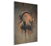 MuchoWow© Panneau Mural 90x120 cm decoratif Acoustique Wall Panel Feutre Plaque Tableau Panneaux Acoustiques Muraux Interieur Ecouteurs - Marron - Peinture - Vintage