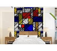 MuchoWow Papier peint Mondrian - Vitrail - Maîtres anciens - Œuvre d'art - Abstrait - Peinture Papier peint photo 195x260 cm Papier peint imprimé