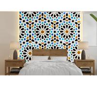 MuchoWow Papier peint Une mosaïque arabe dans laquelle la couleur bleue revient fréquemment. Papier peint photo 260x260 cm Papier peint imprimé