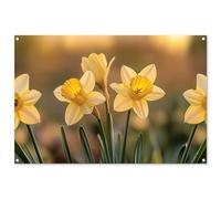 MuchoWow© Poster De Jardin 120x80 cm Deco Exterieur Decoration Balcon Décoration Affiche Murale Extérieur Terrasse Mur Déco Appartement Décorative Fleurs - Jaune - Flou