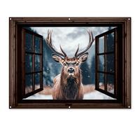 MuchoWow© Poster De Jardin 160x120 cm Deco Exterieur Decoration Balcon Décoration Affiche Murale Extérieur Terrasse Mur Déco Appartement Décorative Transparent - Chevreuil - Animaux - Paysage