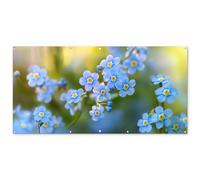 MuchoWow© Poster De Jardin 200x100 cm Deco Exterieur Decoration Balcon Décoration Affiche Murale Extérieur Terrasse Mur Déco Appartement Décorative Fleurs - Bleu - Ne m'oubliez Pas