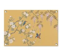 MuchoWow© Poster De Jardin 60x40 cm Deco Exterieur Decoration Balcon Décoration Affiche Murale Extérieur Terrasse Mur Déco Appartement Décorative Martin-pêcheurs - Blossom - Jaune