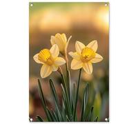 MuchoWow© Poster De Jardin 60x90 cm Deco Exterieur Decoration Balcon Décoration Affiche Murale Extérieur Terrasse Mur Déco Appartement Décorative Fleurs - Jaune - Flou