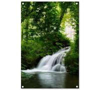 MuchoWow© Poster De Jardin 60x90 cm Deco Exterieur Decoration Balcon Décoration Affiche Murale Extérieur Terrasse Mur Déco Appartement Décorative Chute d'eau - Nature - Vert