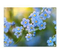 MuchoWow© Poster De Jardin 80x60 cm Deco Exterieur Decoration Balcon Décoration Affiche Murale Extérieur Terrasse Mur Déco Appartement Décorative Fleurs - Bleu - Ne m'oubliez Pas