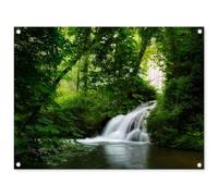 MuchoWow© Poster De Jardin 80x60 cm Deco Exterieur Decoration Balcon Décoration Affiche Murale Extérieur Terrasse Mur Déco Appartement Décorative Chute d'eau - Nature - Vert