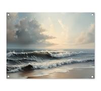 MuchoWow© Poster De Jardin 80x60 cm Deco Exterieur Decoration Balcon Décoration Affiche Murale Extérieur Terrasse Mur Déco Appartement Décorative Plage - Mer - Coucher Soleil