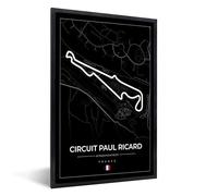 MuchoWow Poster encadré Circuit de course - F1 - Circuit - France - Circuit Paul Ricard - Noir Tableau deco avec cadre 20x30 cm affiche decoration murale