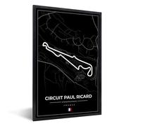 MuchoWow Poster encadré Circuit de course - F1 - Circuit - France - Circuit Paul Ricard - Noir Tableau deco avec cadre 60x90 cm affiche decoration murale