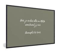 MuchoWow Poster encadré Ici, je voulais aller au mcdo maintenant j'y suis. Accomplis tes rêves - Vert olive - Citation - Proverbes Tableau deco avec cadre 30x20 cm affiche decoration murale