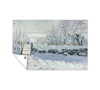 MuchoWow Poster Exterieur La Pie - Peinture de Claude Monet Decoration Murale 120x80 cm Résistant aux intempéries/Soleil