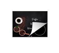 MuchoWow© Protège-plaque à induction | 59x52 cm - Plaque Protection Vitrocéramique Induction - Vinyl - Proverbes - Kaffee ... weil es für Wein zu früh ist