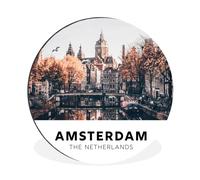 MuchoWow Tableau imprimé rond Amsterdam - Pays-Bas - Boom Impression sur aluminium en rond 30x30 cm Tableau decoration murale salon