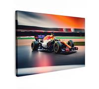 MuchoWow Toile Voiture - Circuit - Voiture de course - Decoration murale - 60x40 cm - Tableaux de salon - Deco chambre - Peinture