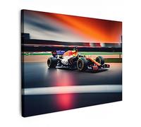 MuchoWow Toile Voiture - Circuit - Voiture de course - Decoration murale - 70x50 cm - Tableaux de salon - Deco chambre - Peinture