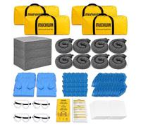 MUCHWIN Lot de 4 kits de déversement universels conformes à la norme OSHA et DOT Biohazard pour l'huile, l'eau, les produits chimiques, le sang et les fluides corporels - 60 tampons, 8 chaussettes
