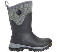 Muck Boots Femme Arctic Ice Mid AGAT Botte de Pluie, Noir Gris Géométrique, 42 EU