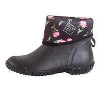 Muck Boots RHS Muckster II Short, Botte de Pluie Femme, Noir / Imprimé roses, 37 EU