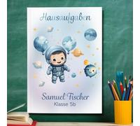 muckki.de Cahier de textes astronaute #1 DIN A5-48 feuilles avec nom et classe