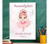 muckki.de Cahier de textes Ballerina #1 DIN A5-48 feuilles avec nom et classe