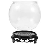 MUCKLILY 1 Ensemble Bocal à Poissons Transparent Base Aquarium Décoratif pour Bureau Maison Style Vintage