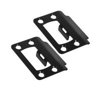 MUCKLILY 1 Ensemble Joint De Gâche De Porte Gâche Allongée Gâche Réglable Plaque De Frappe à Pèlerinage Plaque De Protection du Loquet De Porte Rallonge De Gâche Noir Acier Inoxydable